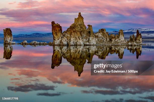 scenic view of sea against sky during sunset,south tufa area,california,united states,usa - tufa stock pictures, royalty-free photos & images