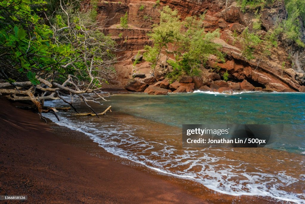 Kaihalulu Red Sand Beach,Scenic view of sea,Kaihalulu Beach,United States,USA