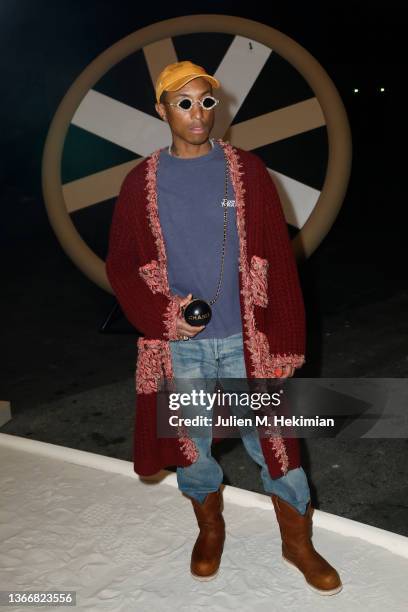 Pharrell Williams attends the Chanel Haute Couture Spring/Summer 2022 show as part of Paris Fashion Week on January 25, 2022 in Paris, France.