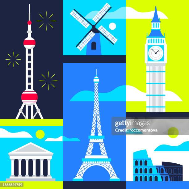 travel destination - shanghai stock illustrations