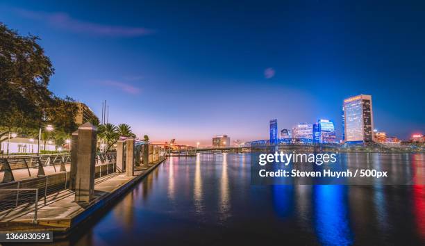 night in jacksonville,panoramic city skyline in beijing china,jacksonville,florida,united states,usa - jacksonville florida stock-fotos und bilder