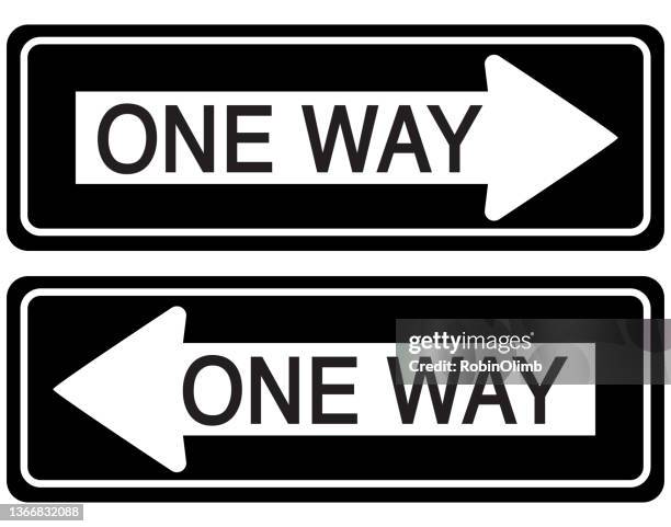 stockillustraties, clipart, cartoons en iconen met two one way signs - eenrichtingsverkeer