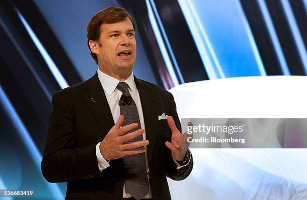 Jim Farley, group vice president of global marketing, sales and service for Ford Motor Co., speaks during the unveiling of the Lincoln MKZ concept...