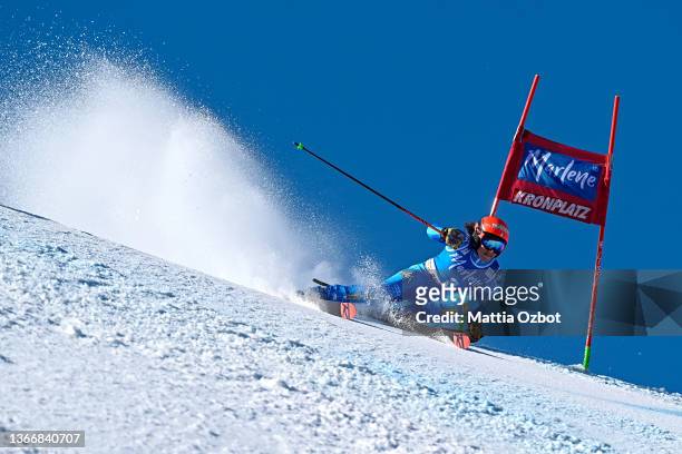 Federica Brignone of Italy competes during the Audi FIS Alpine Ski World Cup Women's Giant Slalom on January 25, 2022 in Kronplatz, Italy.