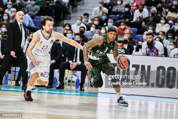 Isaiah Canaan of UNICS Kazan in action during the Turkish Airlines EuroLeague match between Real Madrid and Unics Kazan at Wizink Center on January...