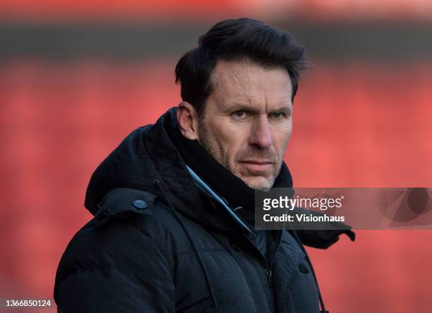 The Manchester City manager Gareth Taylor during the Barclays FA Women's Super League match between Aston Villa Women and Manchester City Women at...