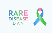 Rare Disease Day card. Vector