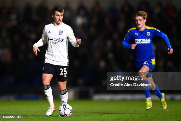 Tom Carroll of Ipswich Town in action during the Sky Bet League One match between AFC Wimbledon and Ipswich Town at Plough Lane on January 25, 2022...