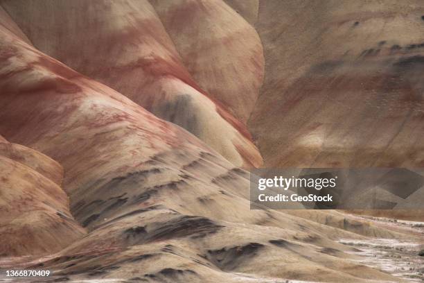 close-up of a unique landscape in central oregon - sandstone stock pictures, royalty-free photos & images