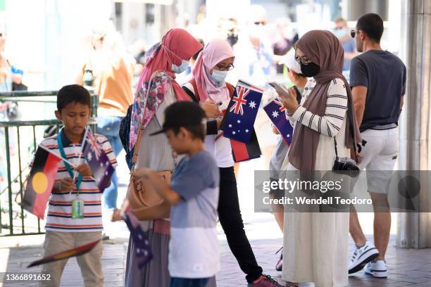 Crowds gather at Circular Quay to see the Sydney harbour Australia Day activities during Australia Day, formerly known as Foundation Day, is the...