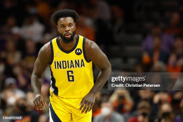 Lance Stephenson of the Indiana Pacers during the second half of the NBA game at Footprint Center on January 22, 2022 in Phoenix, Arizona. The Suns...
