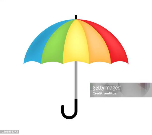 ilustraciones, imágenes clip art, dibujos animados e iconos de stock de paraguas arco iris - parasol