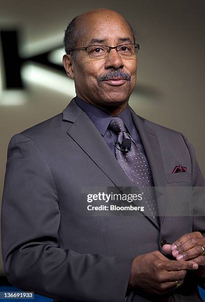 Ed Welburn, vice president of global design at General Motors Co. , speaks during the 2012 North American International Auto Show in Detroit,...