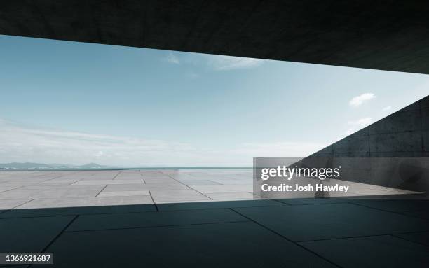 empty  concrete  wall  background - observation point stockfoto's en -beelden