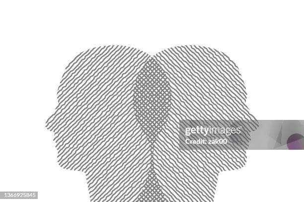 face to face - dual face stock illustrations