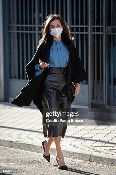 Queen Letizia Arrives At AECC Headquarters Queen Letizia Arrives At AECC Headquarters