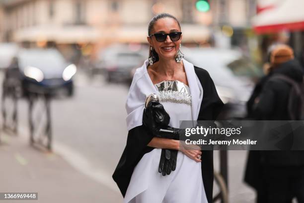 Luna De Casanova is seen outside Alexis Mabille during Paris Fashion Week Haute Couture Spring/Summer 2022 on January 25, 2022 in Paris, France.