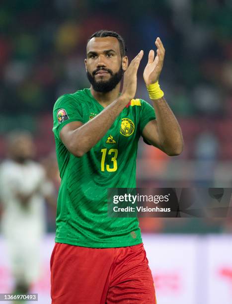 Of Cameroon applauds the fans after the Africa Cup of Nations 2021 round of 16 match between Cameroon and Comoros at Stade d'Olembe in Yaounde on...