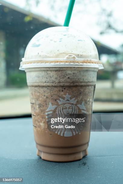 Starbucks Frappuccino beverage close-up, Moraga, California, December 4, 2021. Photo courtesy Sftm.