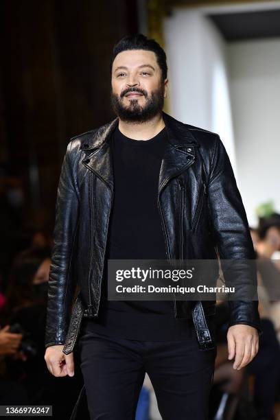 Designer Zuhair Murad walks the runway during the Zuhair Murad Haute Couture Spring/Summer 2022 show as part of Paris Fashion Week on January 26,...