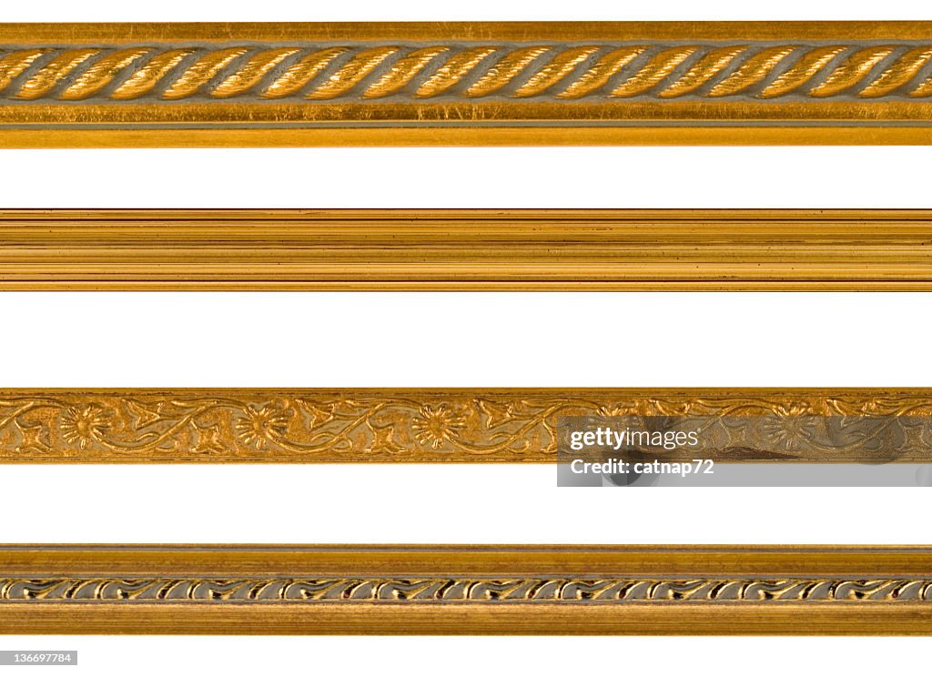 Fronteira borda de ouro e elementos de Design, branco isolado