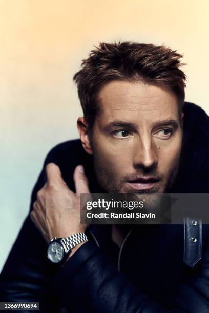 Actor Justin Hartley is photographed for Haute Living Magazine on October 21, 2021 in Los Angeles, California. PUBLISHED IMAGE.