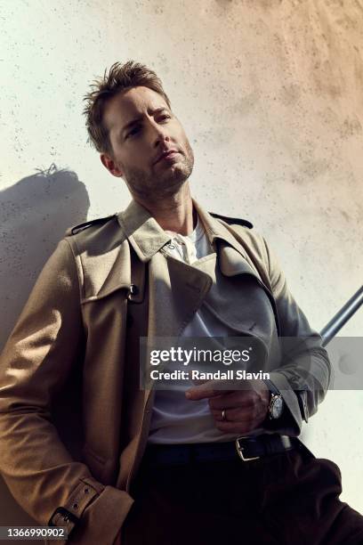 Actor Justin Hartley is photographed for Haute Living Magazine on October 21, 2021 in Los Angeles, California. PUBLISHED IMAGE.