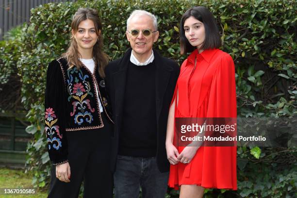 Italian actress Margherita Mazzucco, Italian director Daniele Luchetti and Italian actress Gaia Girace, dress Valentino, attend the photocall of the...