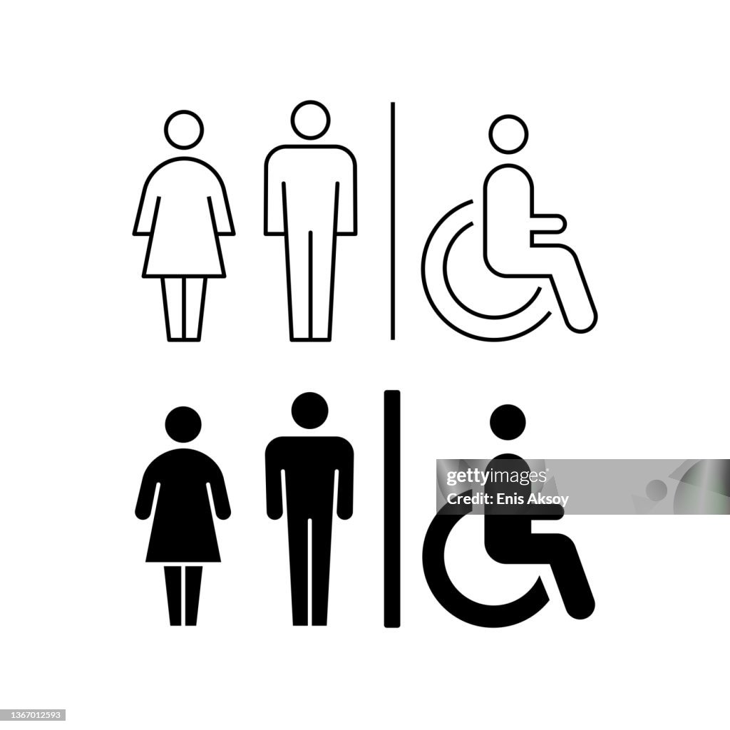 WC door plate. Men and women sign for restroom.