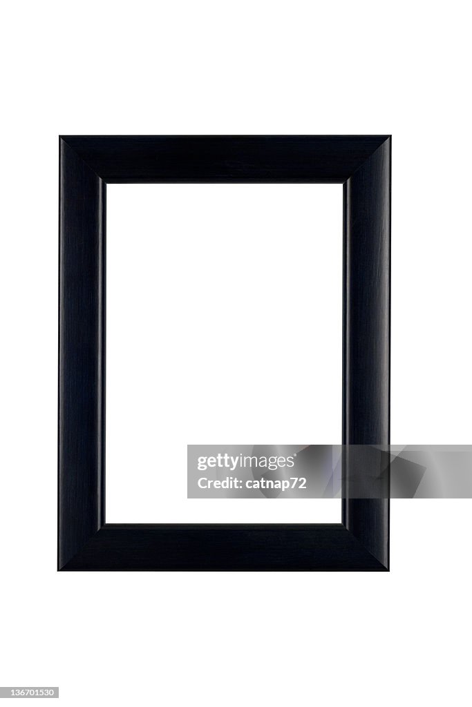Marco en estilo clásico negro, blanco aislado