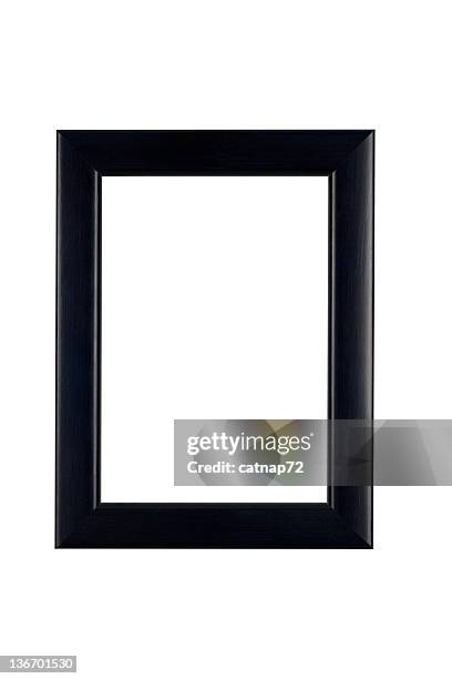 picture frame in classic black, white isolated - black border stock pictures, royalty-free photos & images