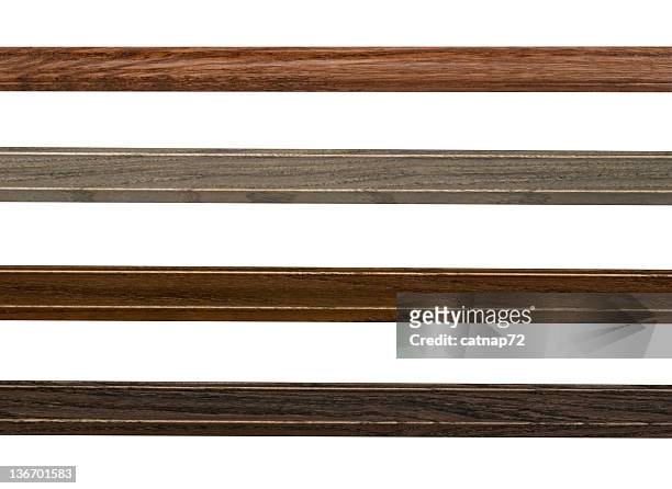 rustic wood borders and edges, white isolated design element - molding a shape stockfoto's en -beelden
