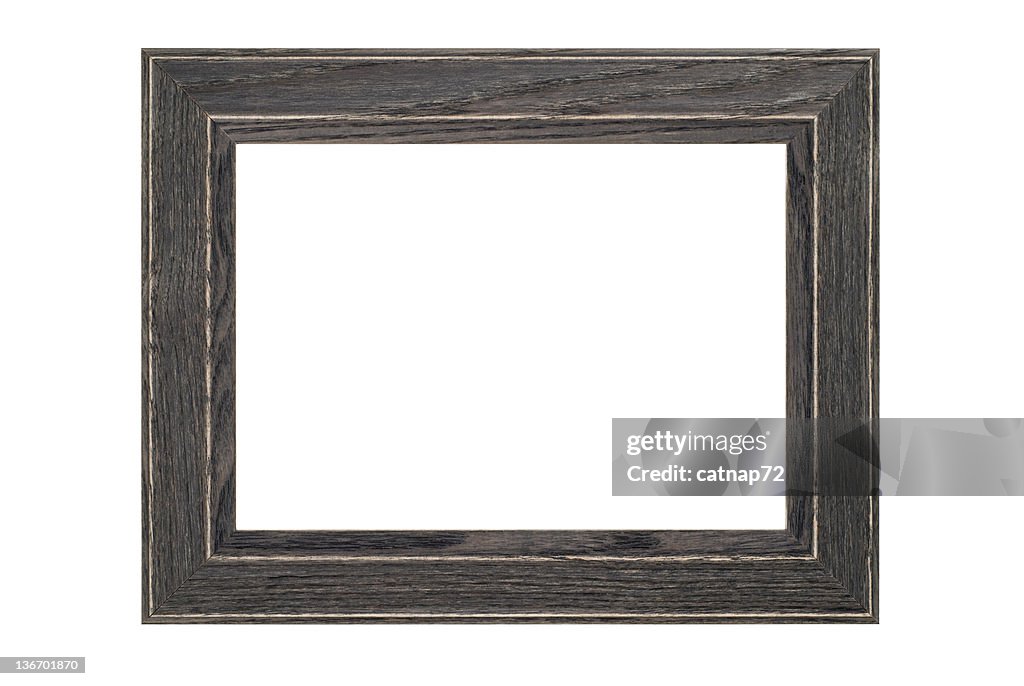 Foto moldura a cinzento Rústico de madeira, branco isolado Fotografia de Estúdio