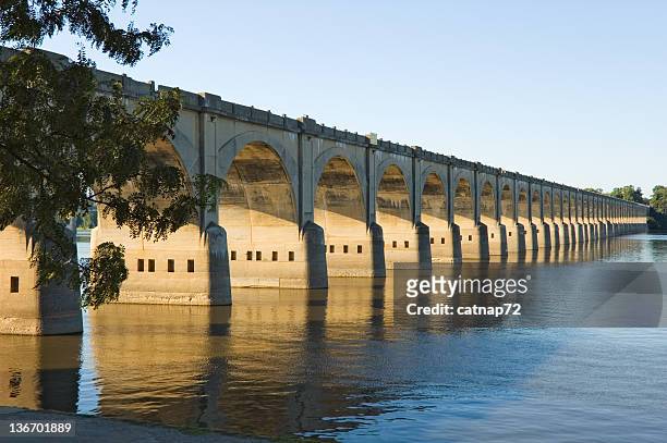 long bridge arches over river, harrisburg, pa, usa - pennsylvania stock pictures, royalty-free photos & images