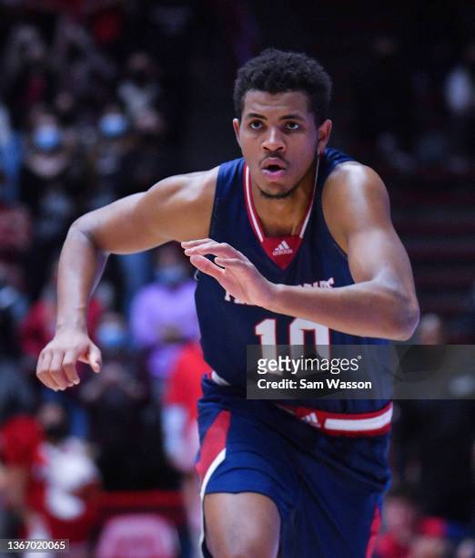 Orlando Robinson of the Fresno State Bulldogs runs up the court during the second half of his team's game against the New Mexico Lobos at The Pit on...