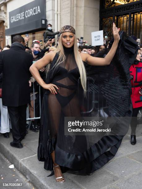 Laverne Cox attends the Jean-Paul Gaultier Haute Couture Spring/Summer 2022 show as part of Paris Fashion Week on January 26, 2022 in Paris, France.