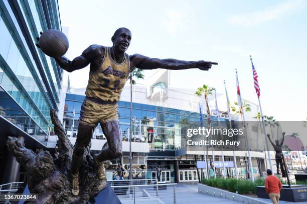 The exterior of Crypto.com Arena is seen on the second anniversary of the death of Kobe Bryant on January 26, 2022 in Los Angeles, California.