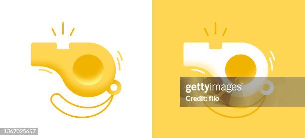 stockillustraties, clipart, cartoons en iconen met whistle alert and attention announcement symbol design element - whistling