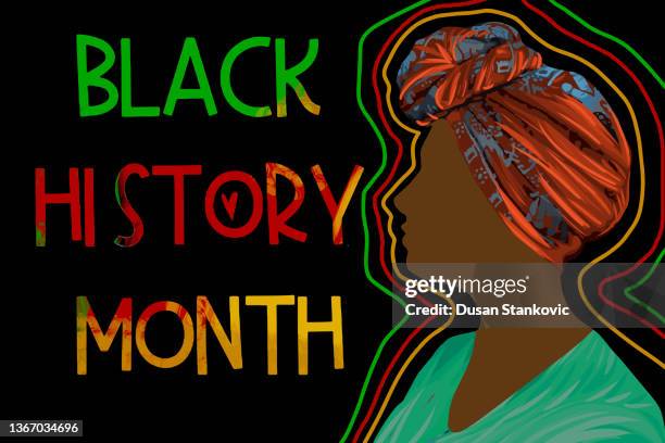 porträt von eine afrikanische amerikanische frau - celebrates black history month stock-grafiken, -clipart, -cartoons und -symbole