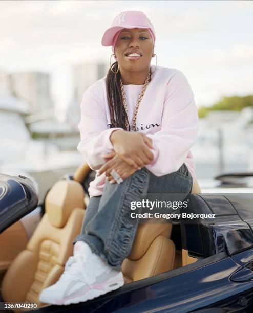 American rapper Missy Elliott in December, 2002 in Miami, Florida.