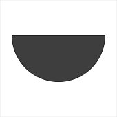 semicircle icon on white background. The geometric figure of a semicircle.