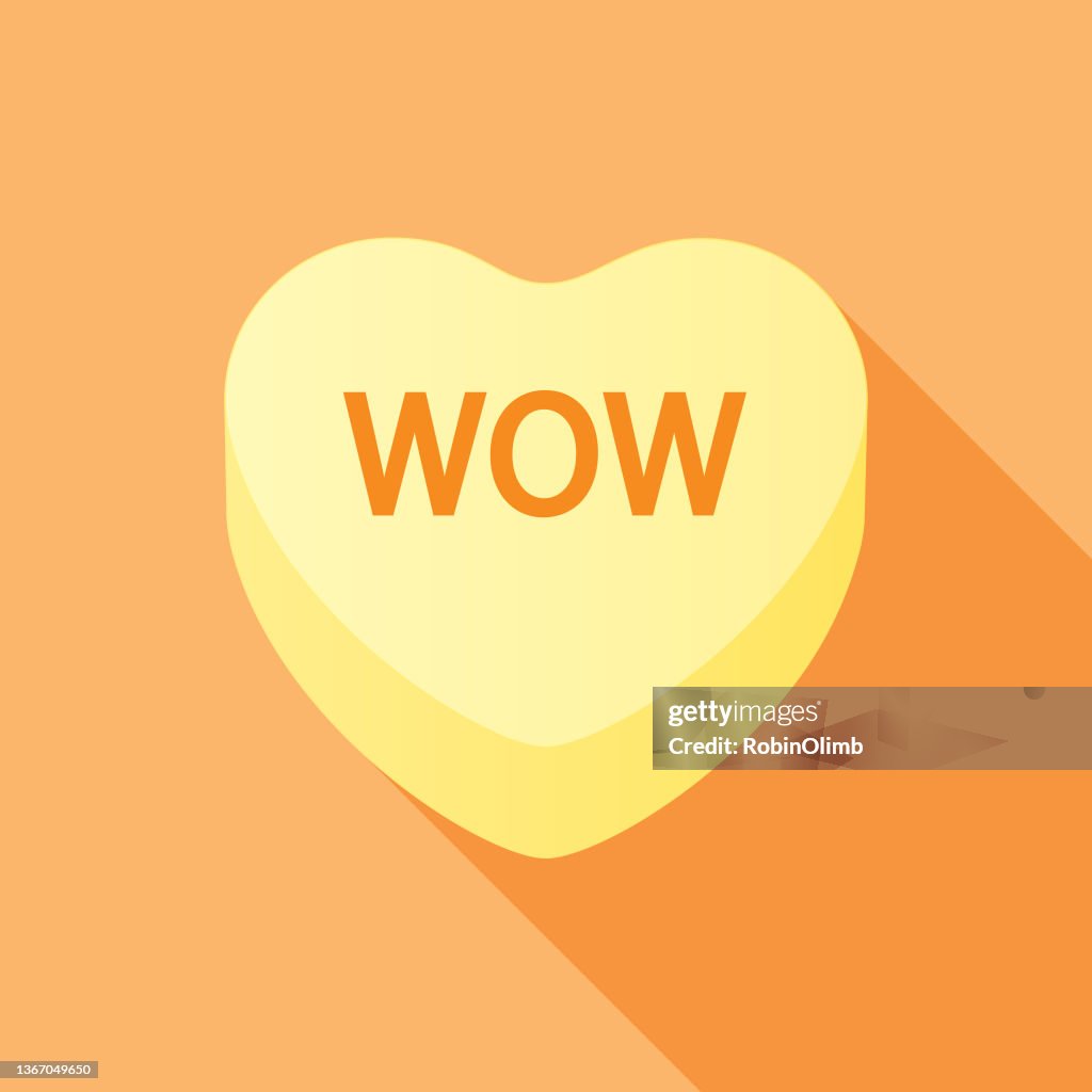 Wow Valentine Candy Heart Icon