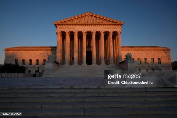 The U.S. Supreme Court building on the day it was reported that Associate Justice Stephen Breyer would soon retire on January 26, 2022 in Washington,...