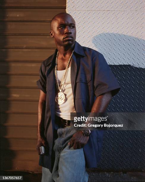 Rapper Havoc of the hip hop duo Mobb Deep photographed in The Meatpacking District in August, 2003 in New York City, New York.