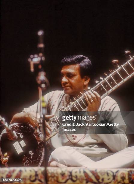 Indian classical musician Shubho Shankar plays sitar as he performs during a World Music Institute concert at Lincoln Center's Alice Tully Hall, New...