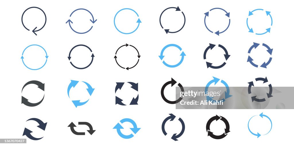 Arrow sign icon refresh reload rotation loop on isolated