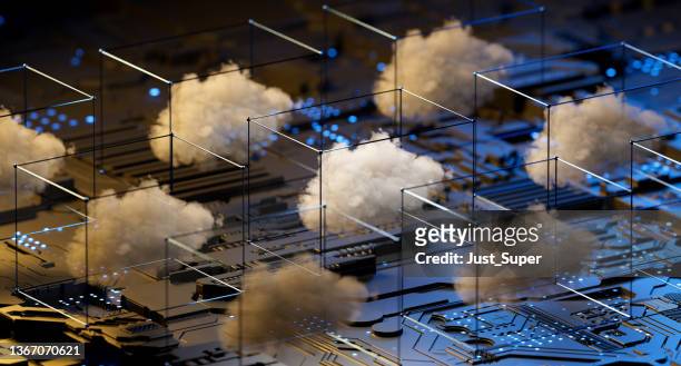 cloud computing backup cyber security tecnología de cifrado de identidad de huellas dactilares - threats fotografías e imágenes de stock