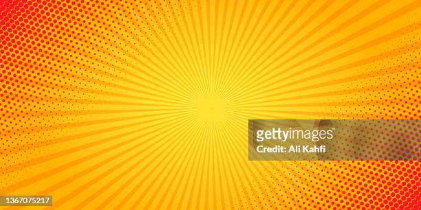 ilustrações de stock, clip art, desenhos animados e ícones de bright orange and yellow rays vector background - aura