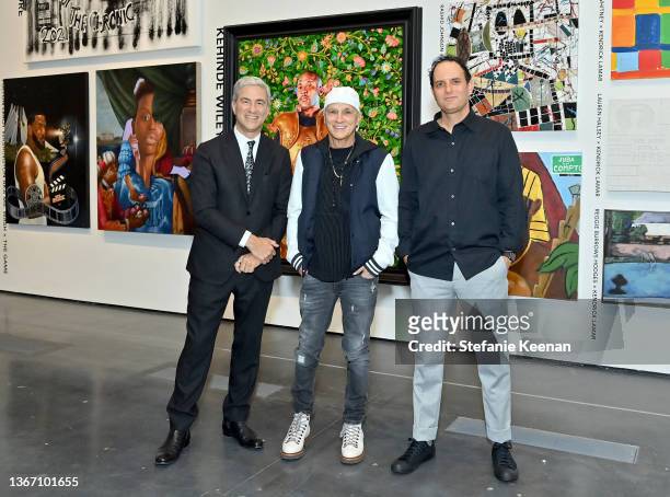 Michael Govan, LACMA CEO, Interscope Records Co-founder Jimmy Iovine, and John Janick, Interscope Records Chairman and CEO, attend the “Artists...