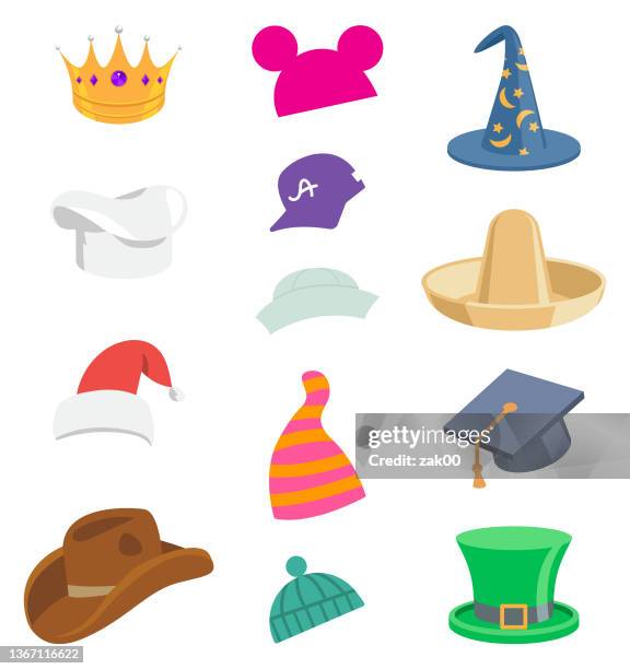ilustrações, clipart, desenhos animados e ícones de chapéus - coroa enfeite para cabeça